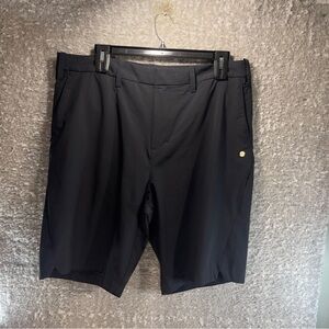 Coolibar Mens Trek Hybrid Shorts 40 Black Flat Front Stretch Hiking Outdoor UPF